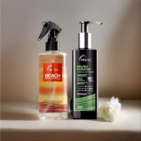 BUNDLE TRUSS Beach Waves Hair Styling Spray + Brush Keratin Leave-In Treatment - Picture 10 of 16